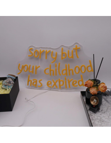 Letrero de Neón LED XUENEYSILED 'Infancia Expirada' 44x25cm