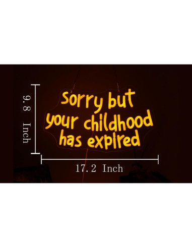 Letrero de Neón LED XUENEYSILED 'Infancia Expirada' 44x25cm