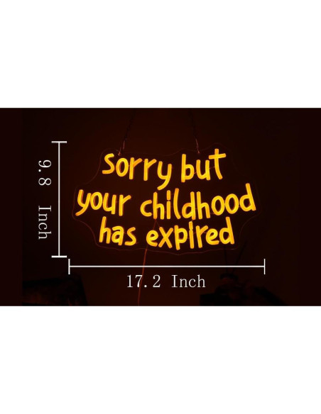 Letrero de Neón LED XUENEYSILED 'Infancia Expirada' 44x25cm Letrero de Neón LED XUENEYSILED 'Infancia Expirada' 44x25cm