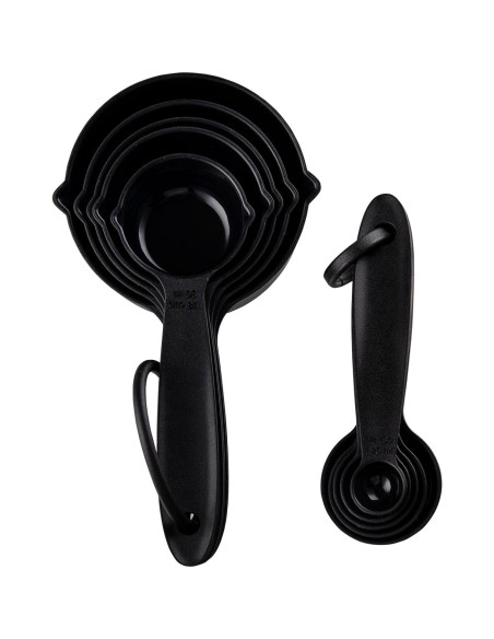 Juego de Tazas y Cucharas Medidoras SUNMVEHOT 10 Piezas Negras Juego de Tazas y Cucharas Medidoras SUNMVEHOT 10 Piezas Negras