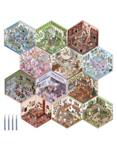 Stickers 3D de Escena Casa Miniatura STUIPIUL - 12 Piezas