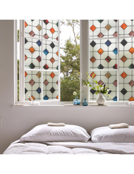 Película de Ventana Mate DKTIE 45x200cm, Patrón Geométrico Película de Ventana Mate DKTIE 45x200cm, Patrón Geométrico