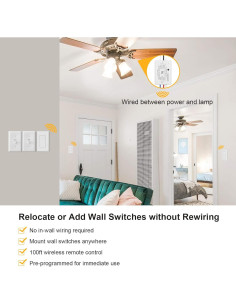 Interruptor de Luz Inalámbrico Suraielec con Control Remoto 30m 2