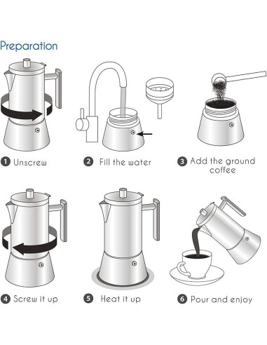 Cafetera Espresso Moka Pot Easyworkz 4 Tazas 200ml Acero Inoxidable