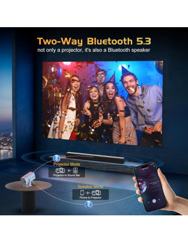 Proyector TMY 1080P WiFi Bluetooth con Netflix y enfoque eléctrico