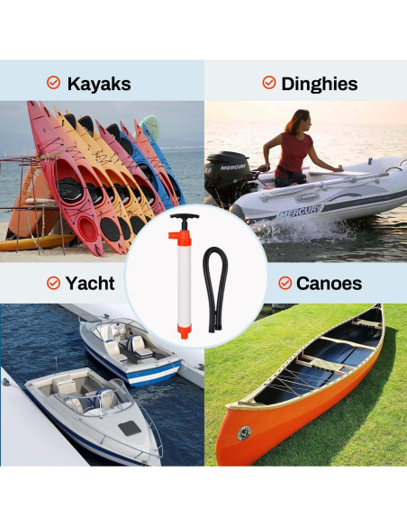 Bomba de Achique Manual Xztrdi para Barcos y Kayaks 94.64 L/min Bomba de Achique Manual Xztrdi para Barcos y Kayaks 94.64 L/min