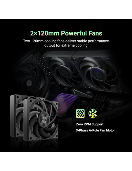 Enfriador de CPU Líquido ID-COOLING DX240 MAX 240mm ARGB AIO Enfriador de CPU Líquido ID-COOLING DX240 MAX 240mm ARGB AIO