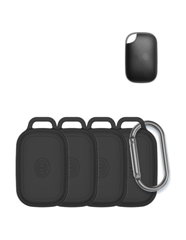 Funda de Silicona para Tile Life360 Pro Tracker Tags - Negra (4 Pzs)