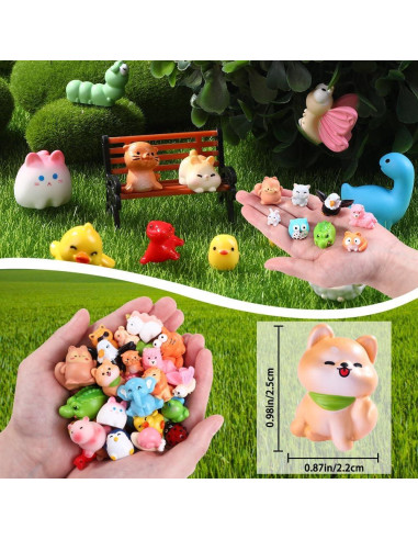 50pcs Figuras de Animales de Resina DIYDEC para Manualidades