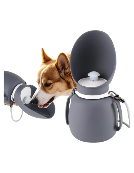 Botella de Agua para Perros NAMSAN 800ML Silicona Gris Botella de Agua para Perros NAMSAN 800ML Silicona Gris