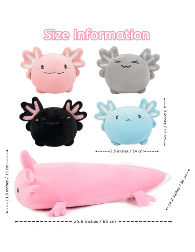 Juguete de Peluche Axolotl Niuniu Daddy 23 cm con 4 Bebés