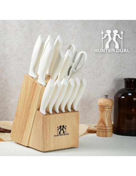 Juego de cuchillos de cocina HUNTER.DUAL 15 Pcs con bloque autoafilable Juego de cuchillos de cocina HUNTER.DUAL 15 Pcs con bloque autoafilable