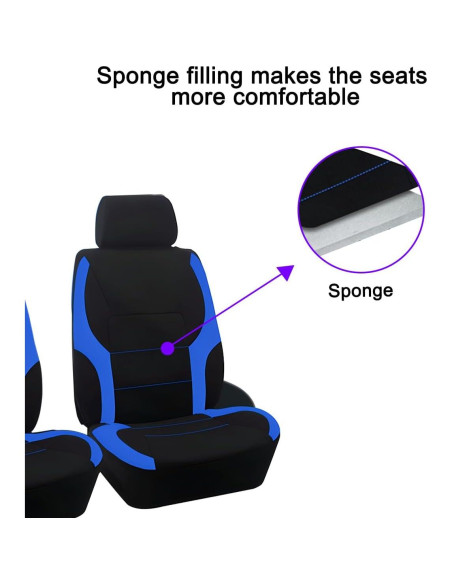 Fundas de Asiento Delantero Mandark Azul Impermeables 4PCS Fundas de Asiento Delantero Mandark Azul Impermeables 4PCS
