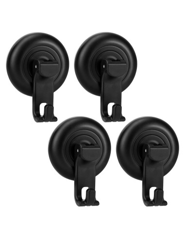 Ganchos de Ventosa TACGEA para Ducha - 4 Paquete Negro