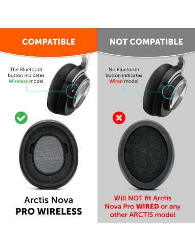 Kit de Modificación WC Nova Pro Inalámbrico para SteelSeries Arctis Nova Pro - Almohadillas de Gel y Banda de Silicona