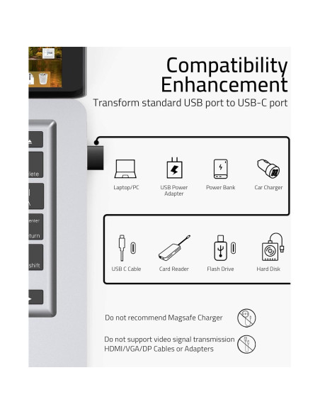 Adaptador USB C a USB A Syntech 3 Pack Negro - 480 Mbps Adaptador USB C a USB A Syntech 3 Pack Negro - 480 Mbps