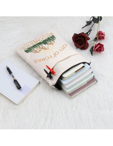 Bolsa de Libros JNIAP Ciudad de Forks con Cremallera 22x29cm