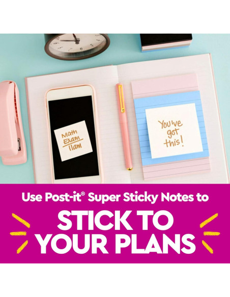 Notas Post-it Súper Adhesivas 7.62 cm 5 Blocs 90 Hojas Notas Post-it Súper Adhesivas 7.62 cm 5 Blocs 90 Hojas