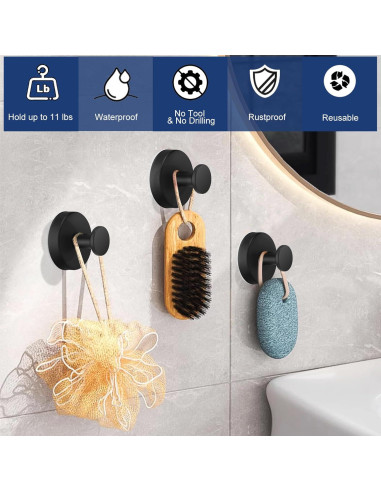 Ganchos de Ventosa ZCROMX para Ducha y Baño - 2 Pcs