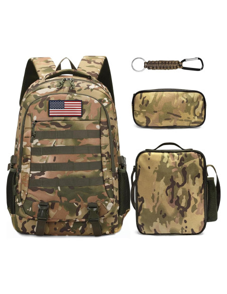 Set de Mochila Camo para Niños con Estuche y Almuerzo Set de Mochila Camo para Niños con Estuche y Almuerzo