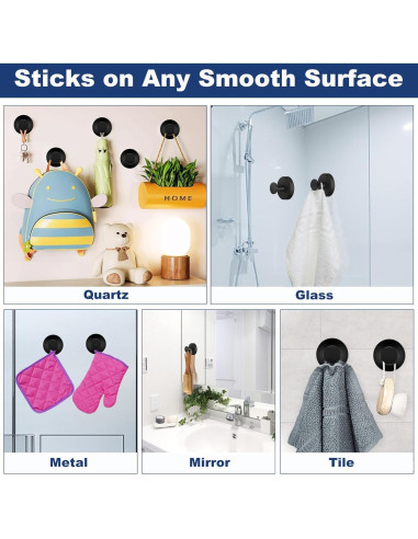 Ganchos de Ventosa ZCROMX para Ducha y Baño - 2 Pcs