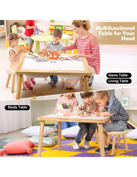 Mesa Sensorial para Niños Wingyz 76x53 cm Madera Blanca Mesa Sensorial para Niños Wingyz 76x53 cm Madera Blanca