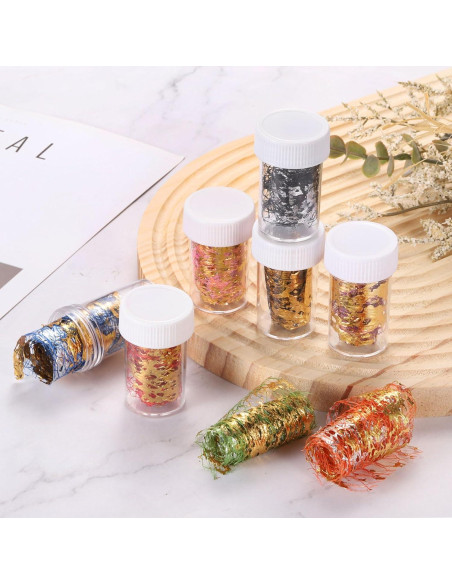 Copos de Hoja de Oro MECCANIXITY 18g 3 Botellas Azul Verde Púrpura Copos de Hoja de Oro MECCANIXITY 18g 3 Botellas Azul Verde Púrpura