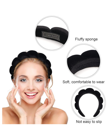 Diadema de Esponja Ayesha para Maquillaje y Cuidado Facial - Negro Diadema de Esponja Ayesha para Maquillaje y Cuidado Facial - Negro