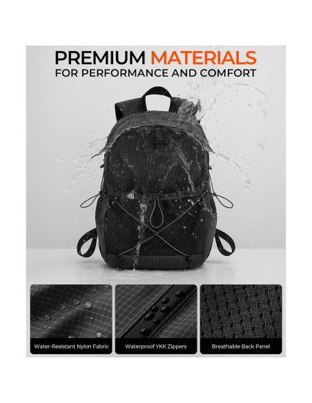 Mochila Impermeable para Laptop 14" Unisex Negra 20L Mochila Impermeable para Laptop 14" Unisex Negra 20L