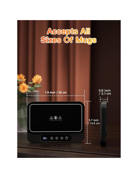 Calentador de Tazas Misby 50W con 6 Temperaturas y Apagado Automático Calentador de Tazas Misby 50W con 6 Temperaturas y Apagado Automático