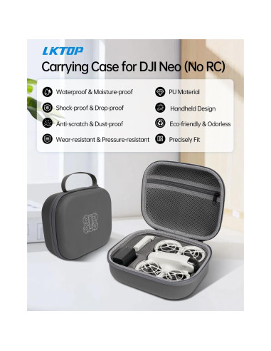Funda Dura Impermeable LKTOP para Drone DJI Neo - 22.86x17.78x7.62 cm