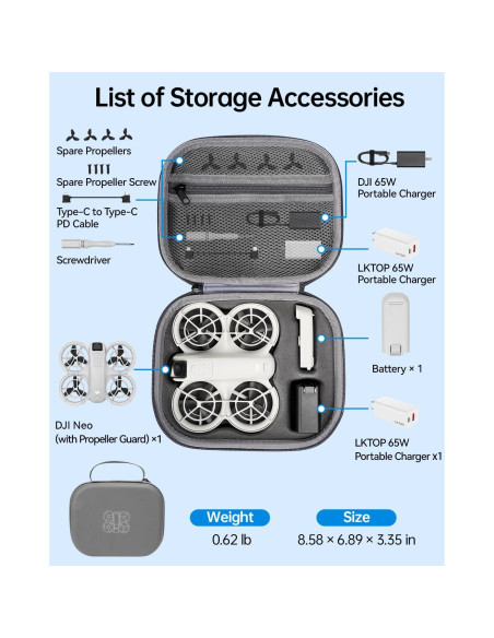 Funda Dura Impermeable LKTOP para Drone DJI Neo - 22.86x17.78x7.62 cm Funda Dura Impermeable LKTOP para Drone DJI Neo - 22.86x17.78x7.62 cm