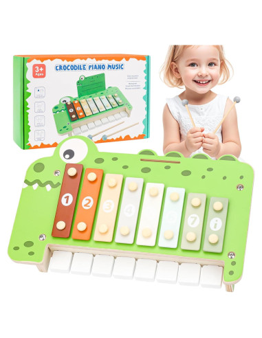 Xilófono de Piano Verde 2 en 1 Keamaidy para Bebés