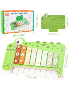 Xilófono de Piano Verde 2 en 1 Keamaidy para Bebés 2