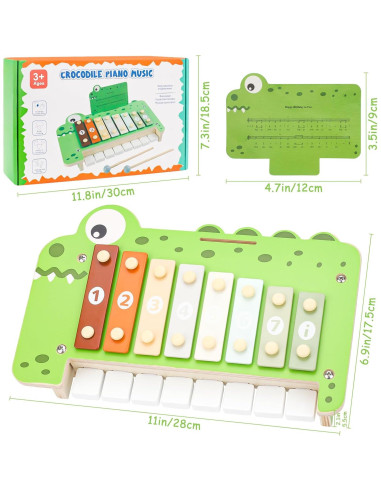 Xilófono de Piano Verde 2 en 1 Keamaidy para Bebés