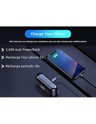 Auriculares Inalámbricos Bluetooth 5.3 Volt Plus F9 8D Bass