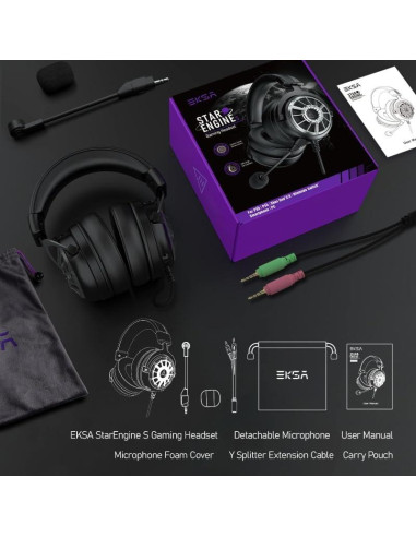 Auriculares Gaming EKSA E5000S con Micrófono y Cancelación de Ruido