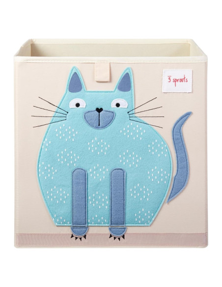 Cubo de Almacenamiento 3 Sprouts Gato 33x33 cm Plegable Cubo de Almacenamiento 3 Sprouts Gato 33x33 cm Plegable