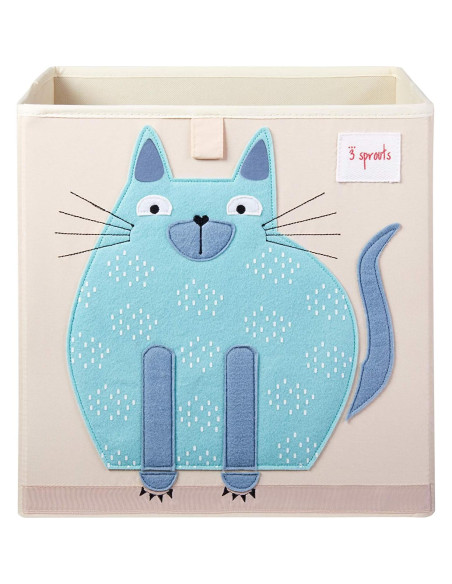 Cubo de Almacenamiento 3 Sprouts Gato 33x33 cm Plegable Cubo de Almacenamiento 3 Sprouts Gato 33x33 cm Plegable