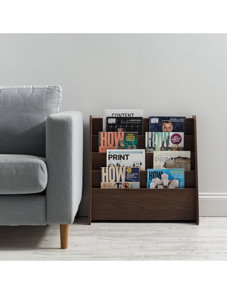 Soporte de Revistas de Madera IRIS USA 4 Niveles Marrón Oscuro