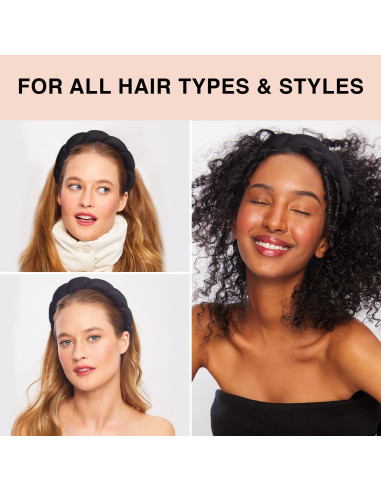 Diadema Kitsch para Lavar la Cara - Tela Reciclada, Negra