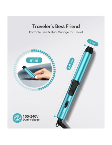 Plancha de Rizar Mini FARERY 1 Pulgada Doble Voltaje Viaje