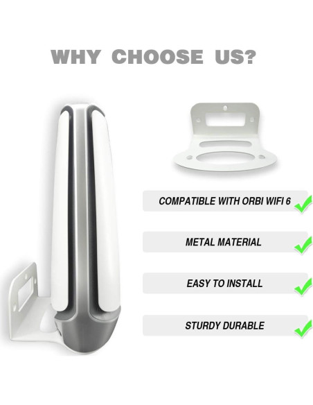 Soporte de Montaje en Pared Orbi WiFi 6 BELIEFLUO Metal 1pieza Soporte de Montaje en Pared Orbi WiFi 6 BELIEFLUO Metal 1pieza