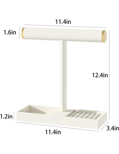 Soporte organizador de joyas Ausalivan de terciopelo beige