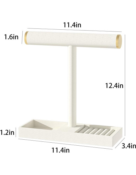 Soporte organizador de joyas Ausalivan de terciopelo beige Soporte organizador de joyas Ausalivan de terciopelo beige