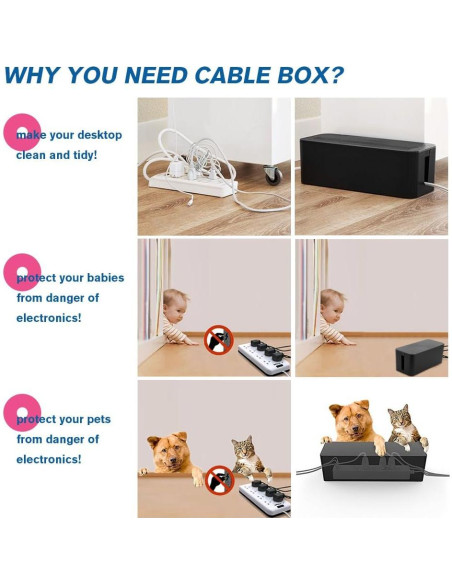 Caja de Gestión de Cables ShellKingdom CB100, 2 Conjuntos, Negro Caja de Gestión de Cables ShellKingdom CB100, 2 Conjuntos, Negro