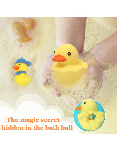Set de 8 Bombas de Baño Naturales con Juguetes Patito