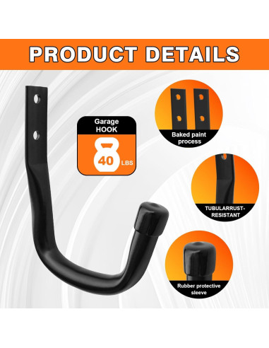 Paquete de 10 ganchos de pared Jikro alta resistencia 20.41 kg