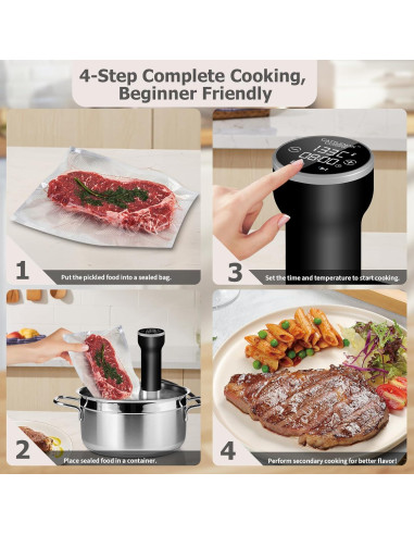 Cocedor Sous Vide WiFi Cattleman Cuisine 1000W 16L Acero Inoxidable