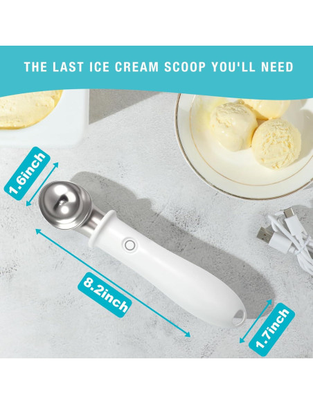 Cuchara de Helado Eléctrica ANZKTOS con Calentamiento Rápido Cuchara de Helado Eléctrica ANZKTOS con Calentamiento Rápido